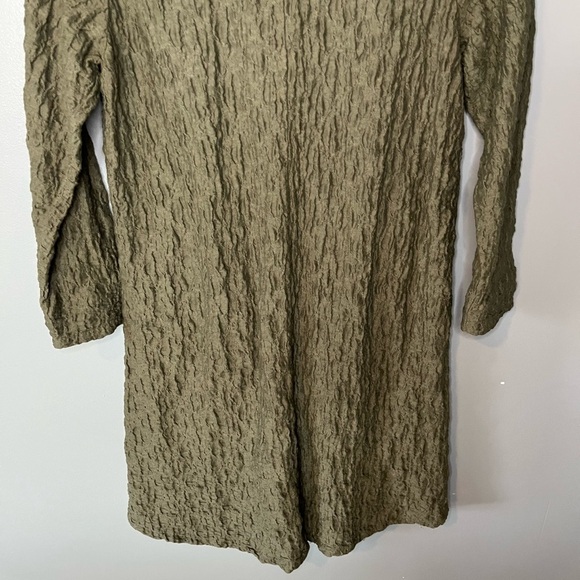 Habitat Clothes To Live In Gauzy Mandarin Collar Longline Cardigan Olive - Picture 7 of 10